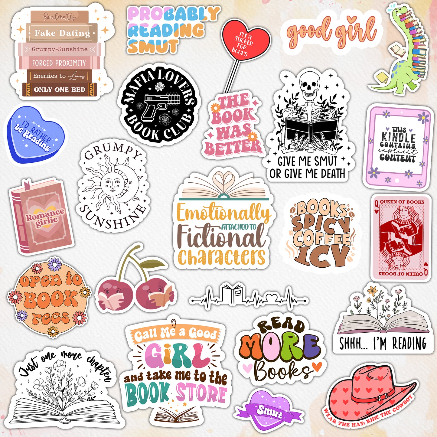 120 pcs Smutty Book Stickers for Kindle | Kindle Stickers Bookish Reading Sticker Pack for Smut Readers | Laptop Water Bottle Computer Accessories| Holographic Waterproof