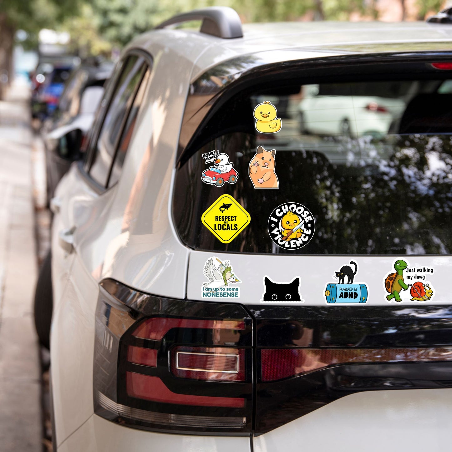 110pc Funny Animal Meme stickers, works for laptop, water bottle, computer, bumper, cars, etc... Waterproof Vinyl