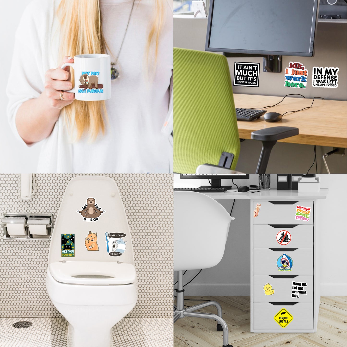 130PCS Funny Anti-Social Sticker Pack - Snarky, Sarcastic Bold Humor Vinyl Waterproof Meme stickers for laptop, computer, water bottle, ipad, phones bumper