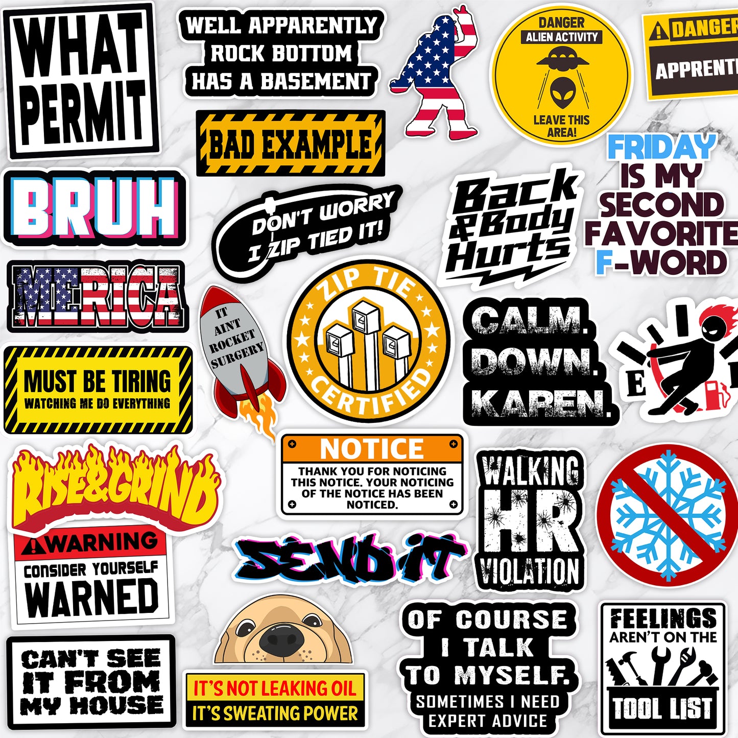 130 PCS Blue Collar Funny Stickers Pack (DIRTY) - For Helmet, Toolboxes... Waterproof Vinyl (Copy)