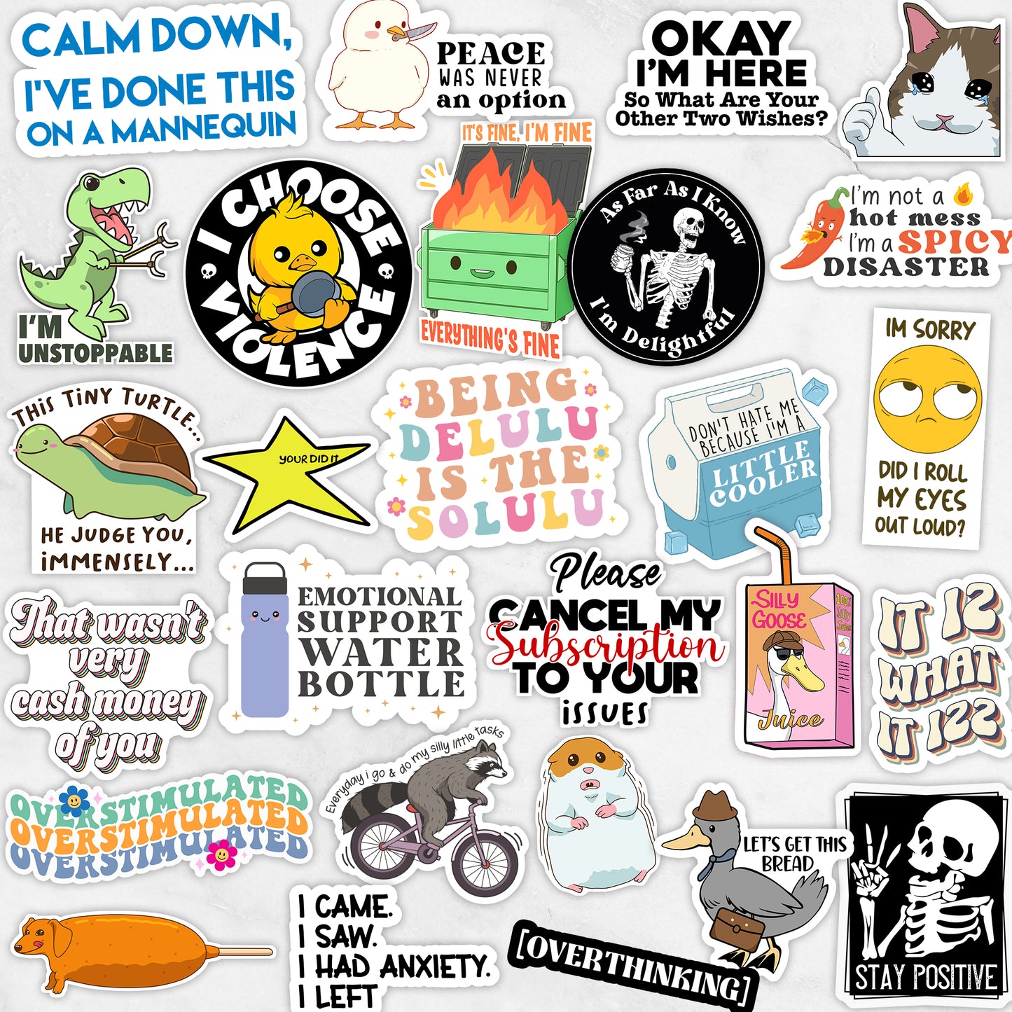 120PCS Funny Quote Stickers for Women - Snarky, Sarcastic Bold Humor Vinyl Waterproof Meme stickers for laptop, computer, water bottle, ipad, phones bumper