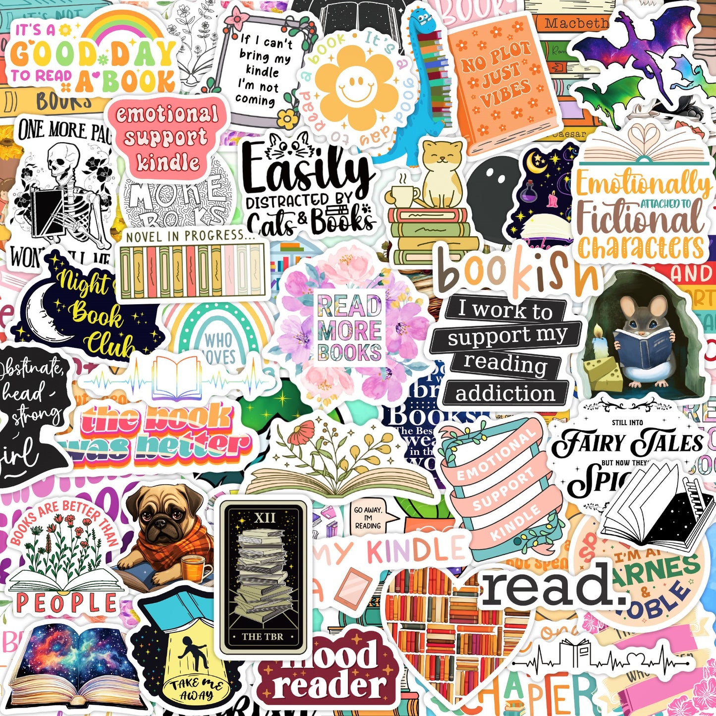 156pcs Stickers for Kindle | Kindle Stickers Bookish Reading Sticker Pack for Smut Readers | Laptop Water Bottle Computer Accessories| Holographic Waterproof