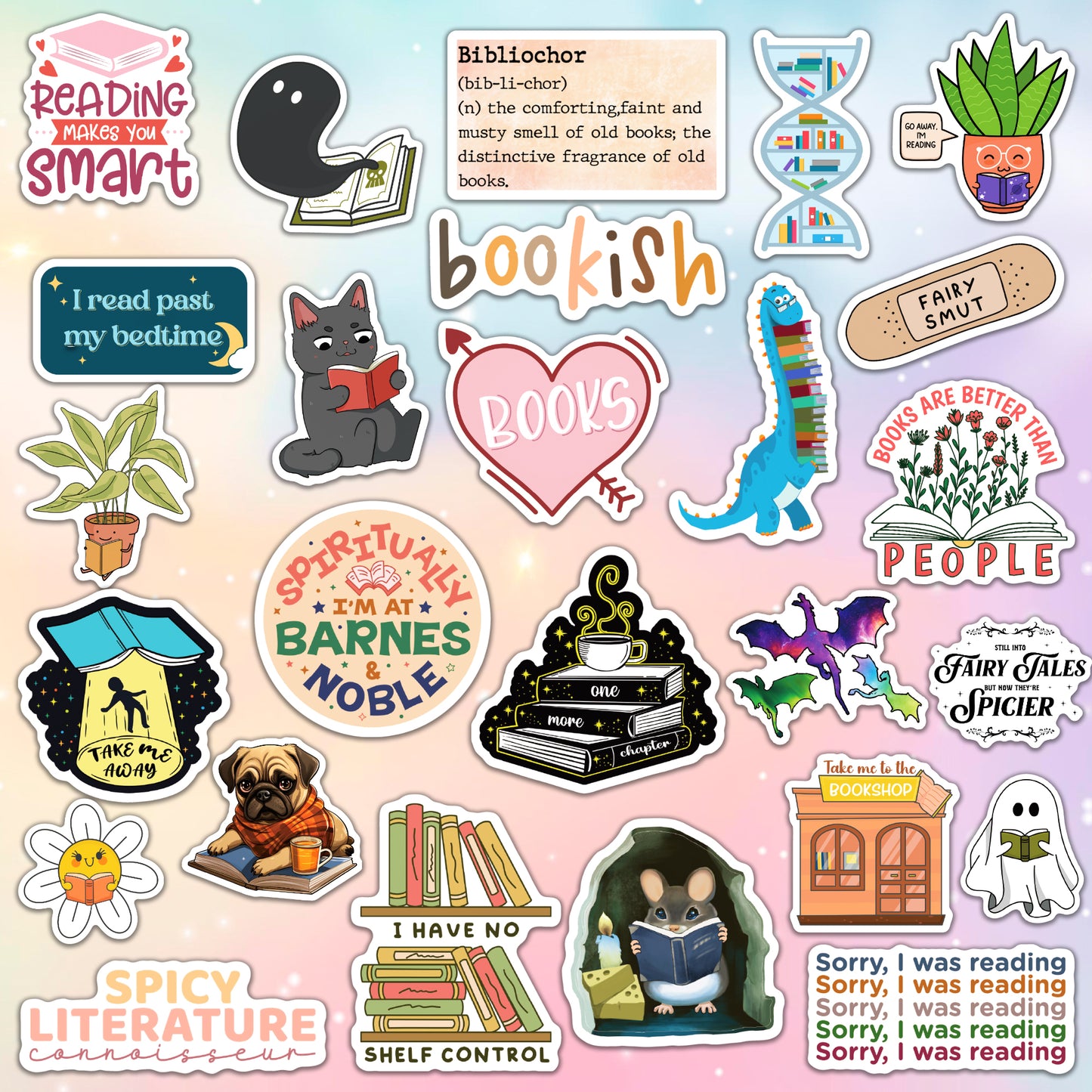 156pcs Stickers for Kindle | Kindle Stickers Bookish Reading Sticker Pack for Smut Readers | Laptop Water Bottle Computer Accessories| Holographic Waterproof